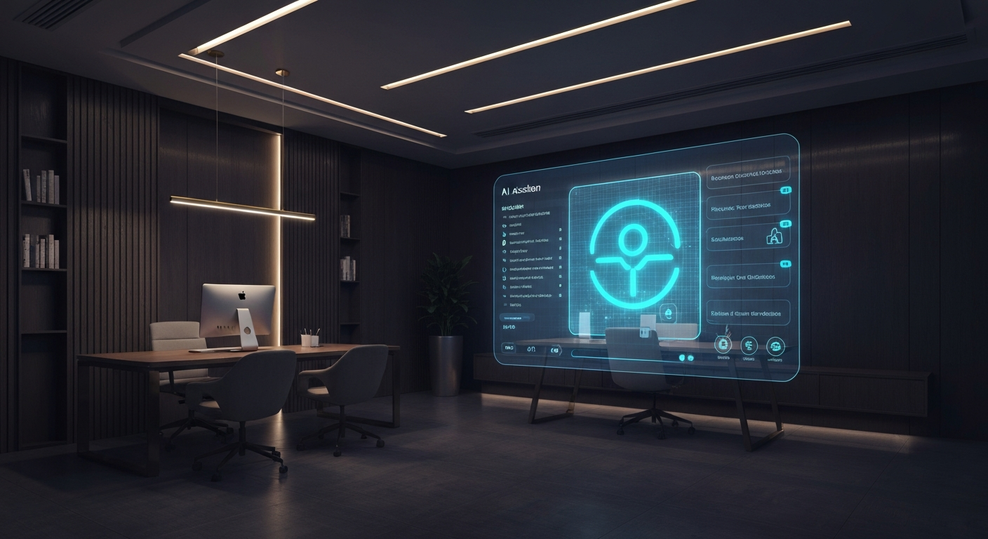 AI Assistant Interface in Modern Office
