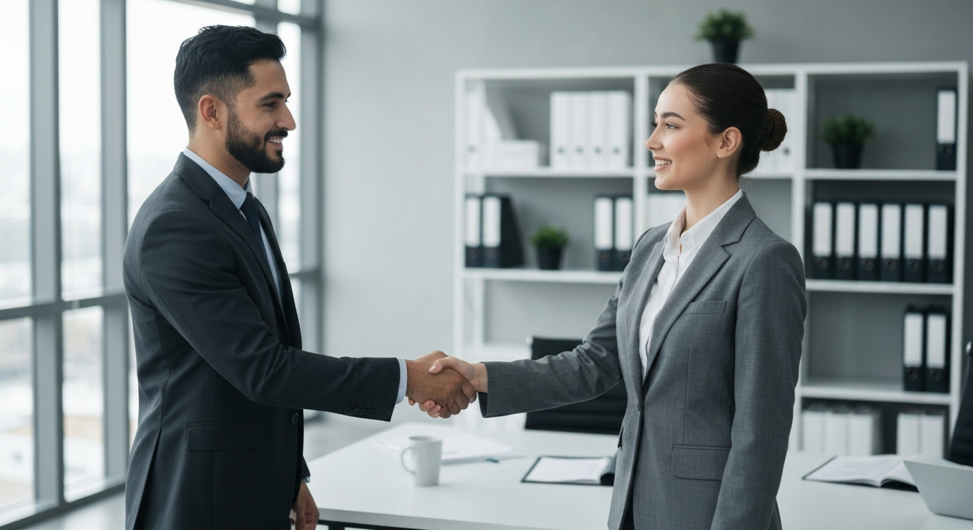 Professionals closing a deal