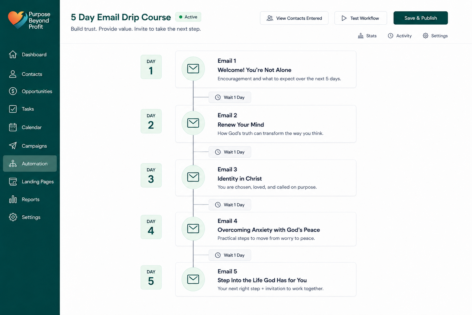 3. Automated Email Course screenshot