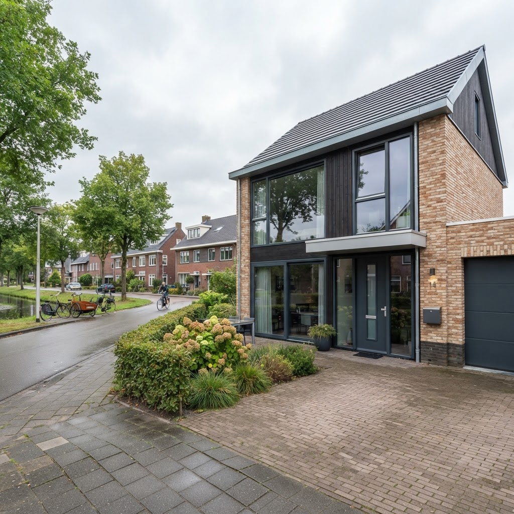 Aluminium kozijnen op een Nederlandse woning — Bouwbedrijf Denkers