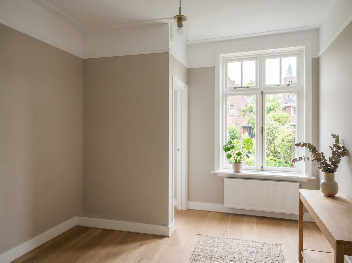 Vers geschilderde interieurruimte in een Nederlandse woning