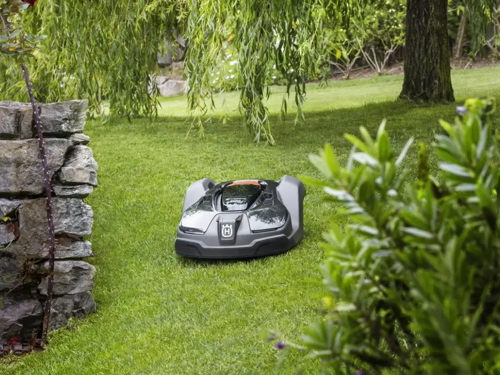 Robotic mower navigating complex garden edges