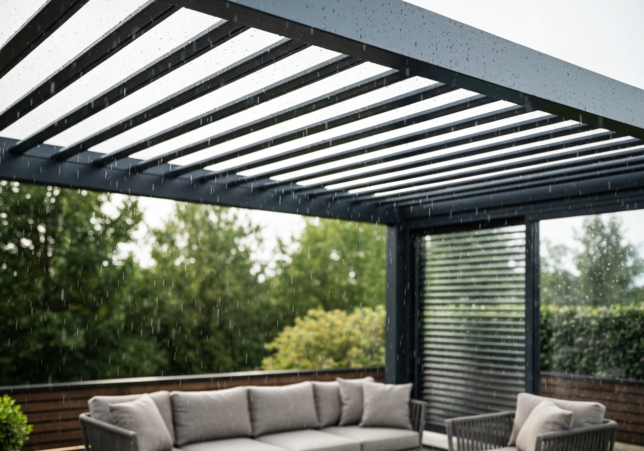 Pergola esőben