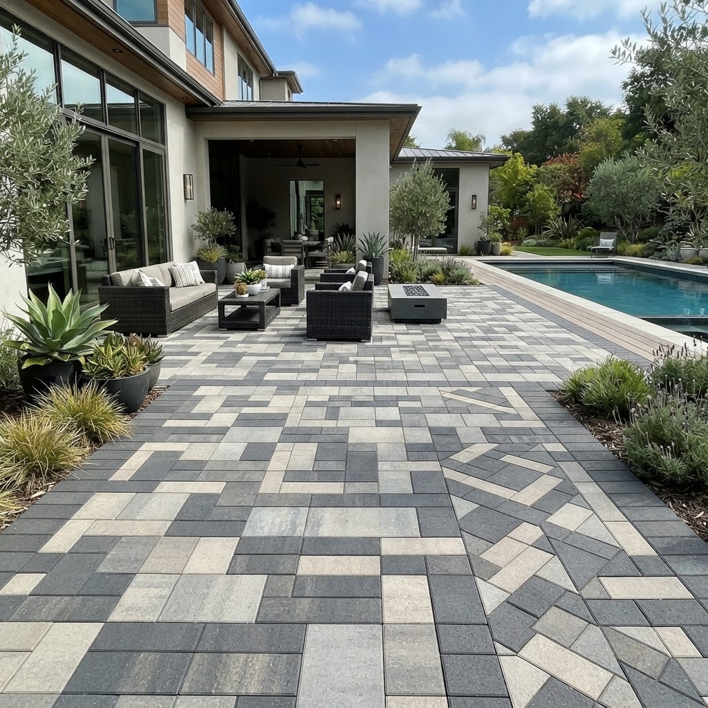 Interlocking paver installation for a patio in Ventura County