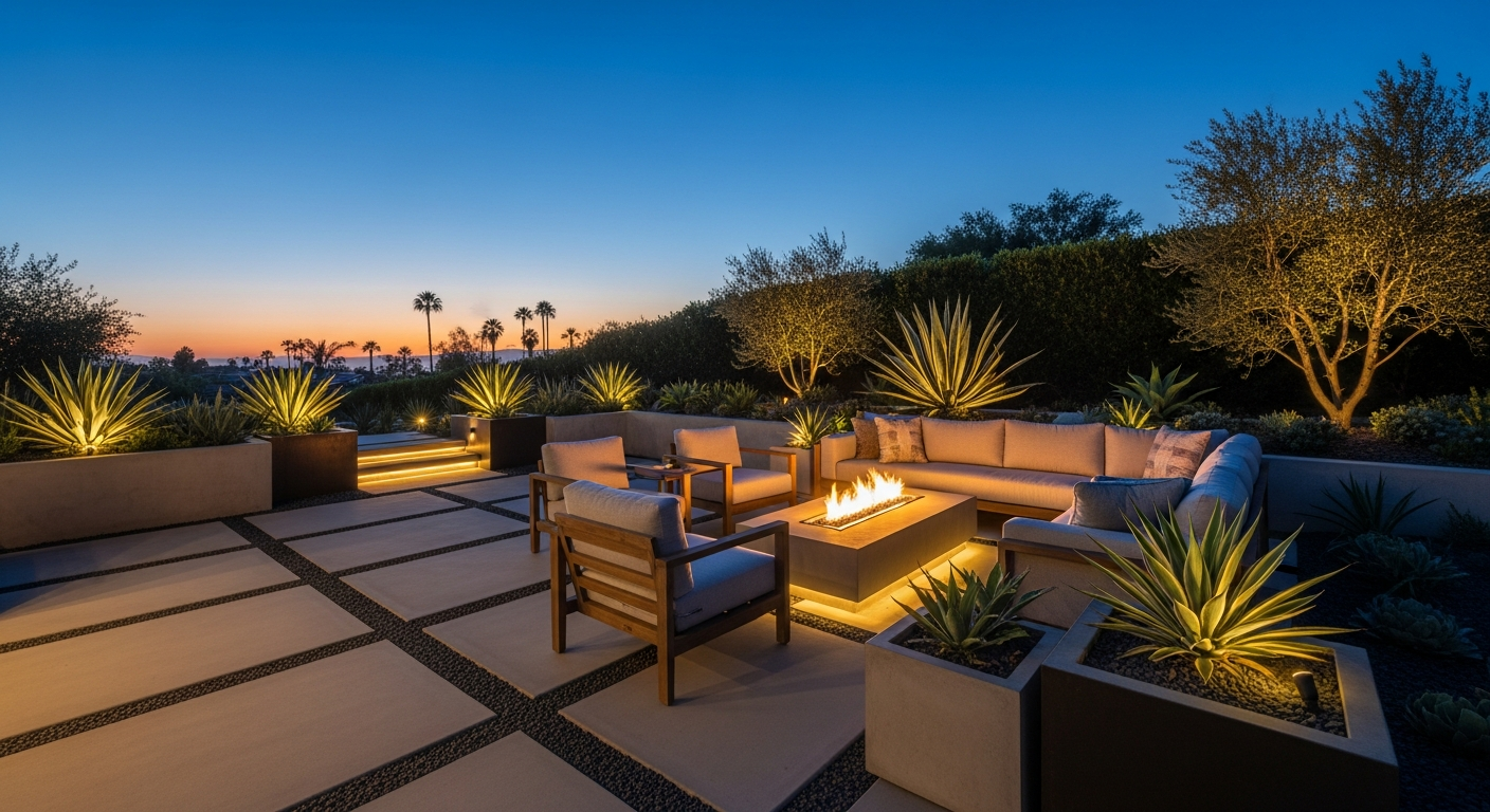 Custom patio installation with pavers for outdoor dining in Camarillo