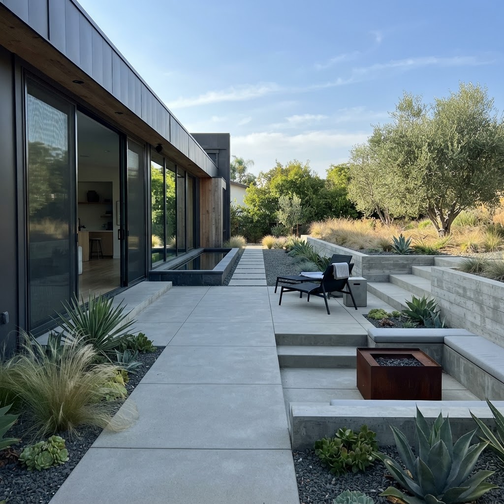 Concrete patio and walkway installation in Camarillo
