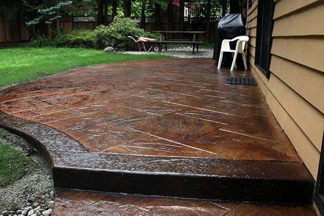 Linear fire table constructed with concrete and lava rock in Westlake Village