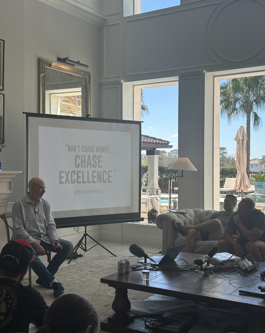 Private executive retreat presentation with Jeff Hoffman on stage