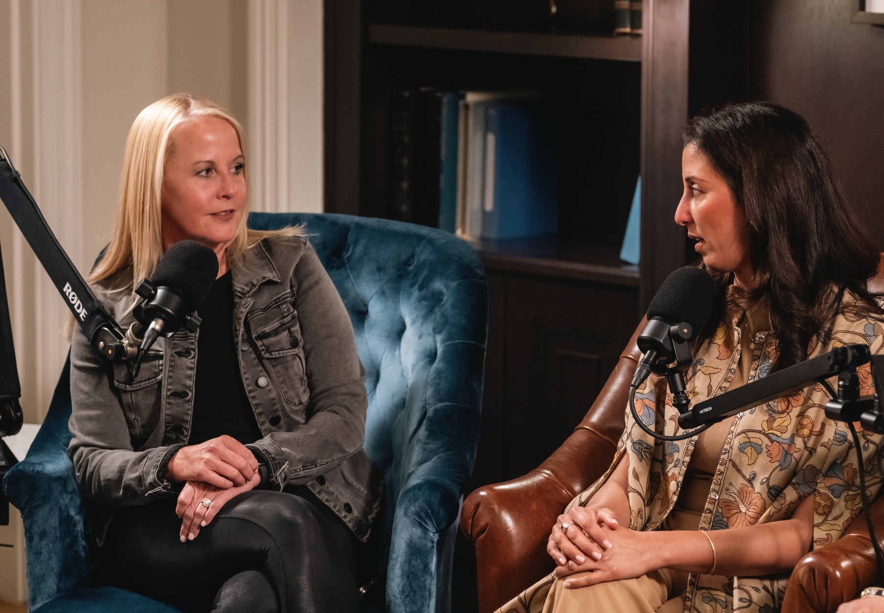 Amanda Dake guiding an in-depth conversation in the studio