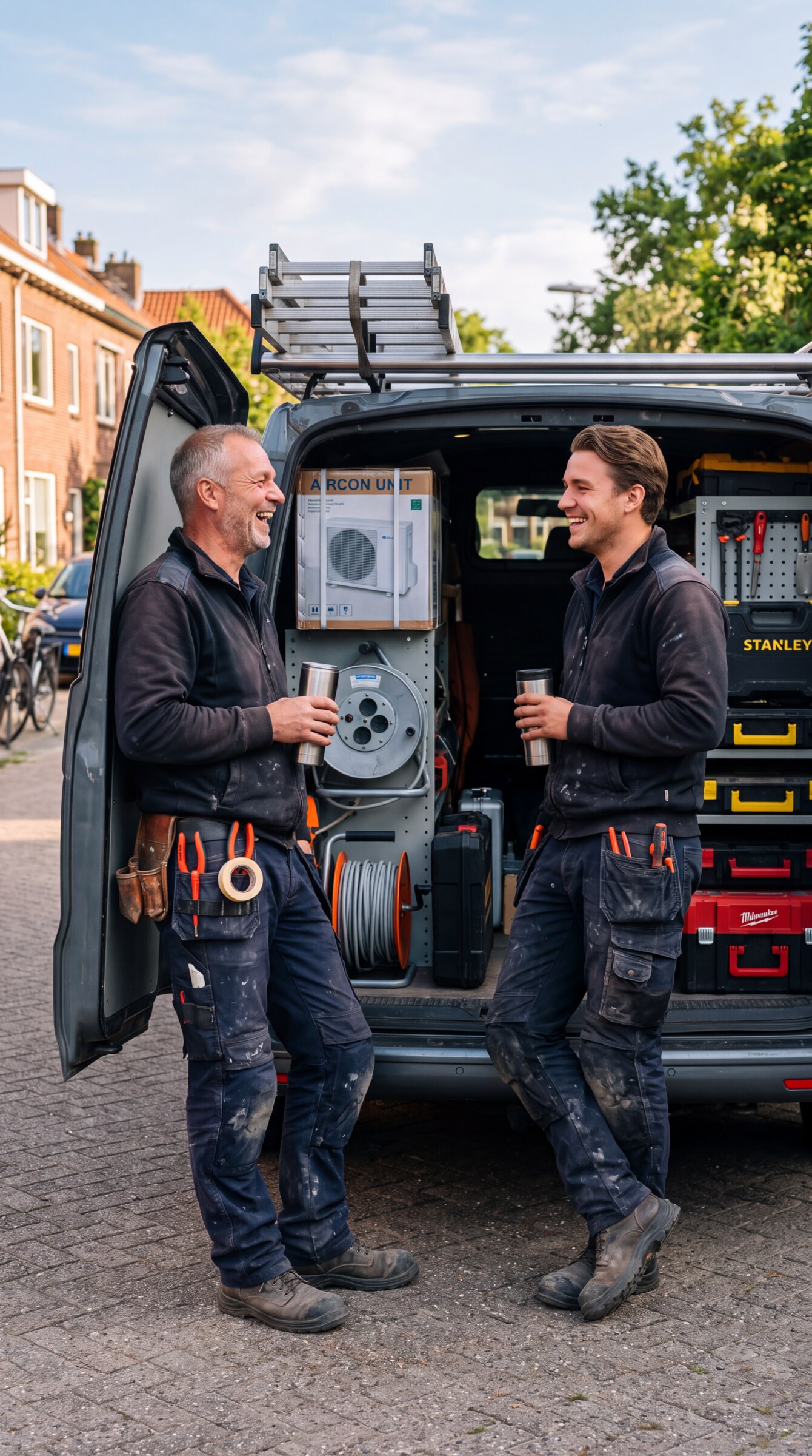 Installateurs bij de werkbus