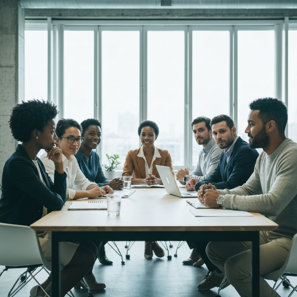 Multicultural professionals in community