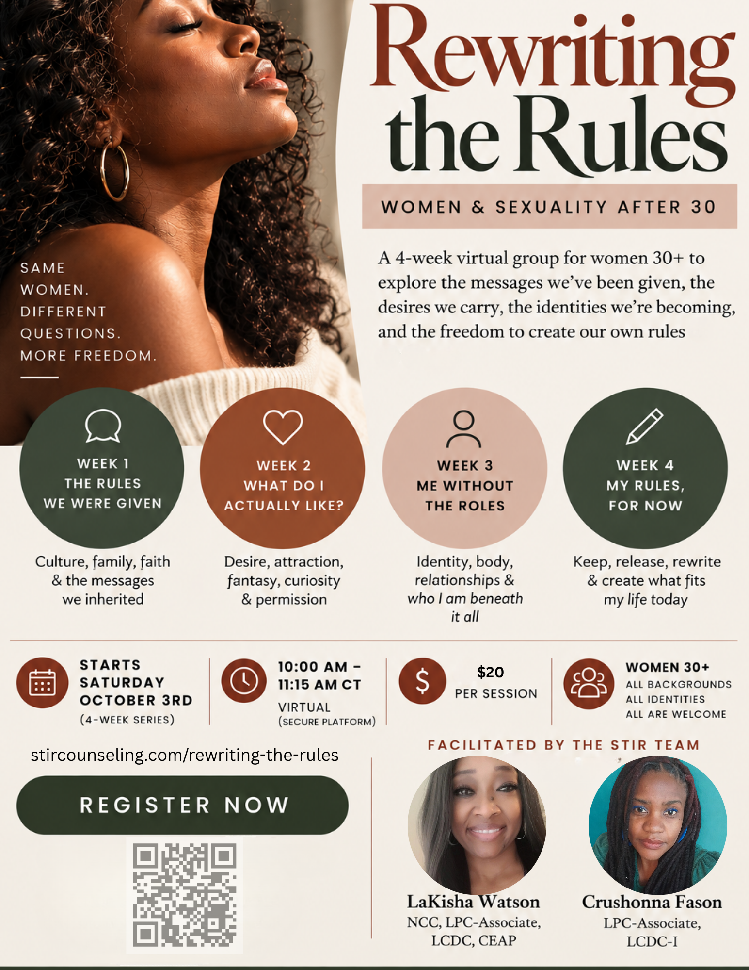 Rewriting the Rules: Women & Sexuality After 30 - Flyer