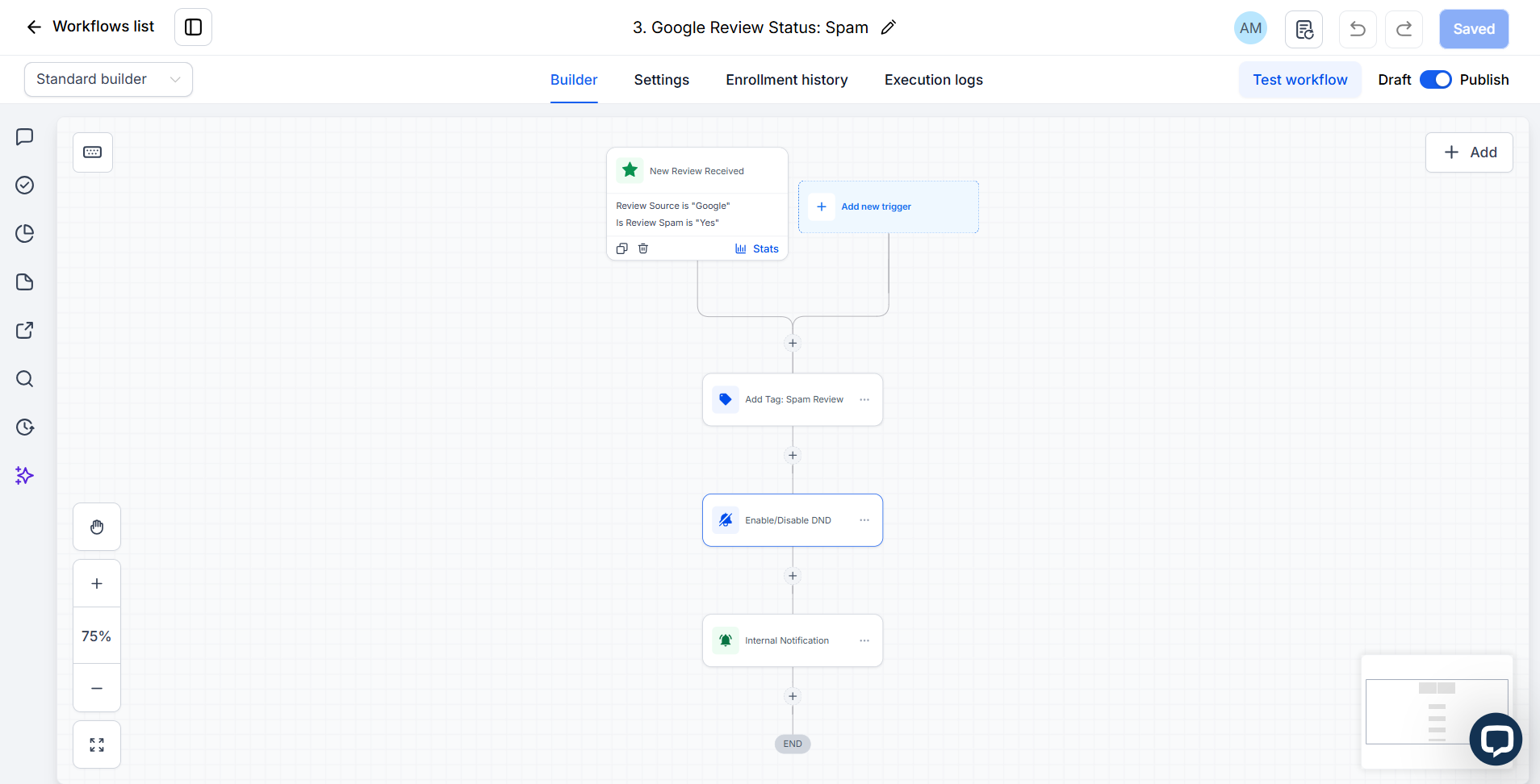 03. Google Review: Spam Detection - CRM Screenshot