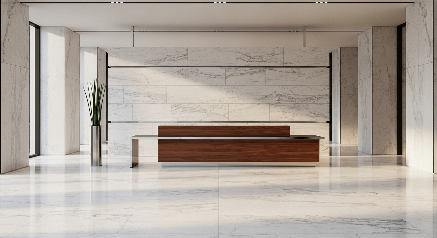 Pristine luxury office reception area