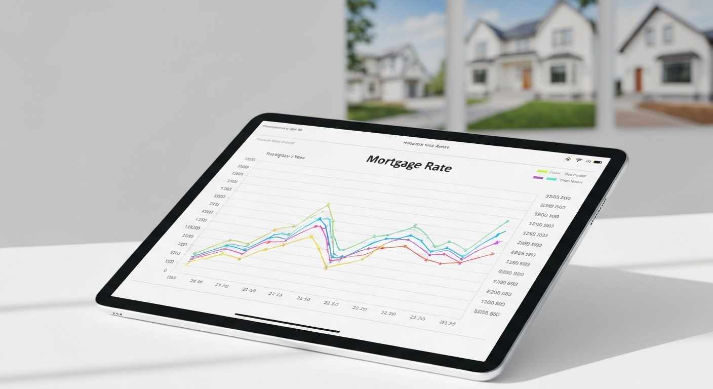 Professional financial chart showing mortgage rate trends