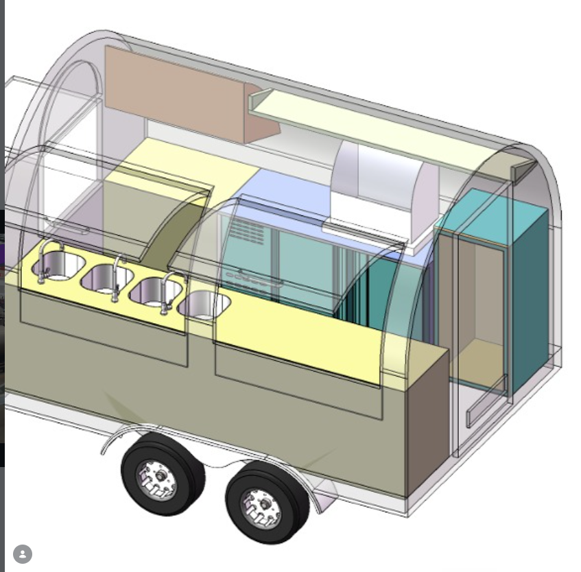 Bell's Trailer Parked in Town