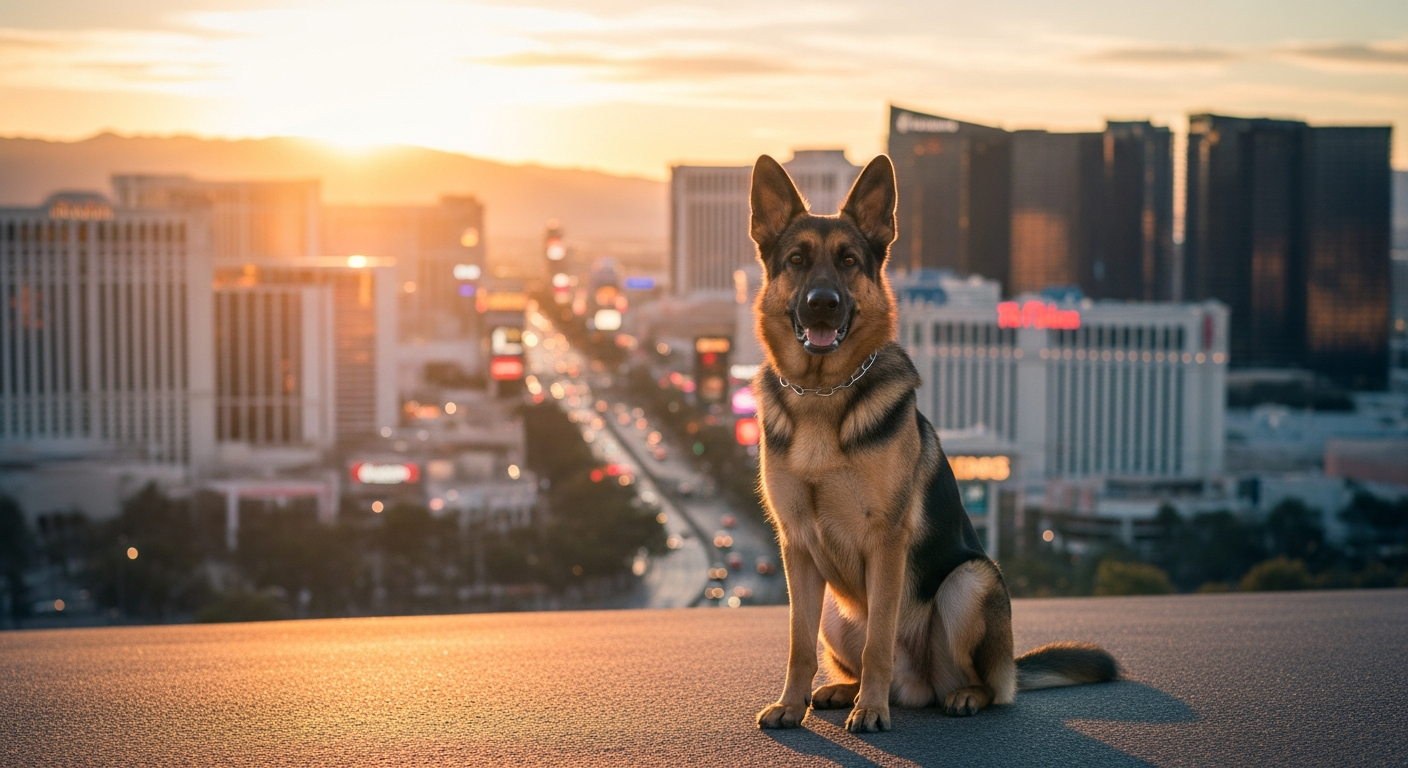 Professional Dog Training with Las Vegas Skyline