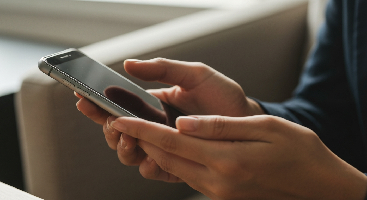 Warme close-up van handen met een smartphone, klaar voor contact