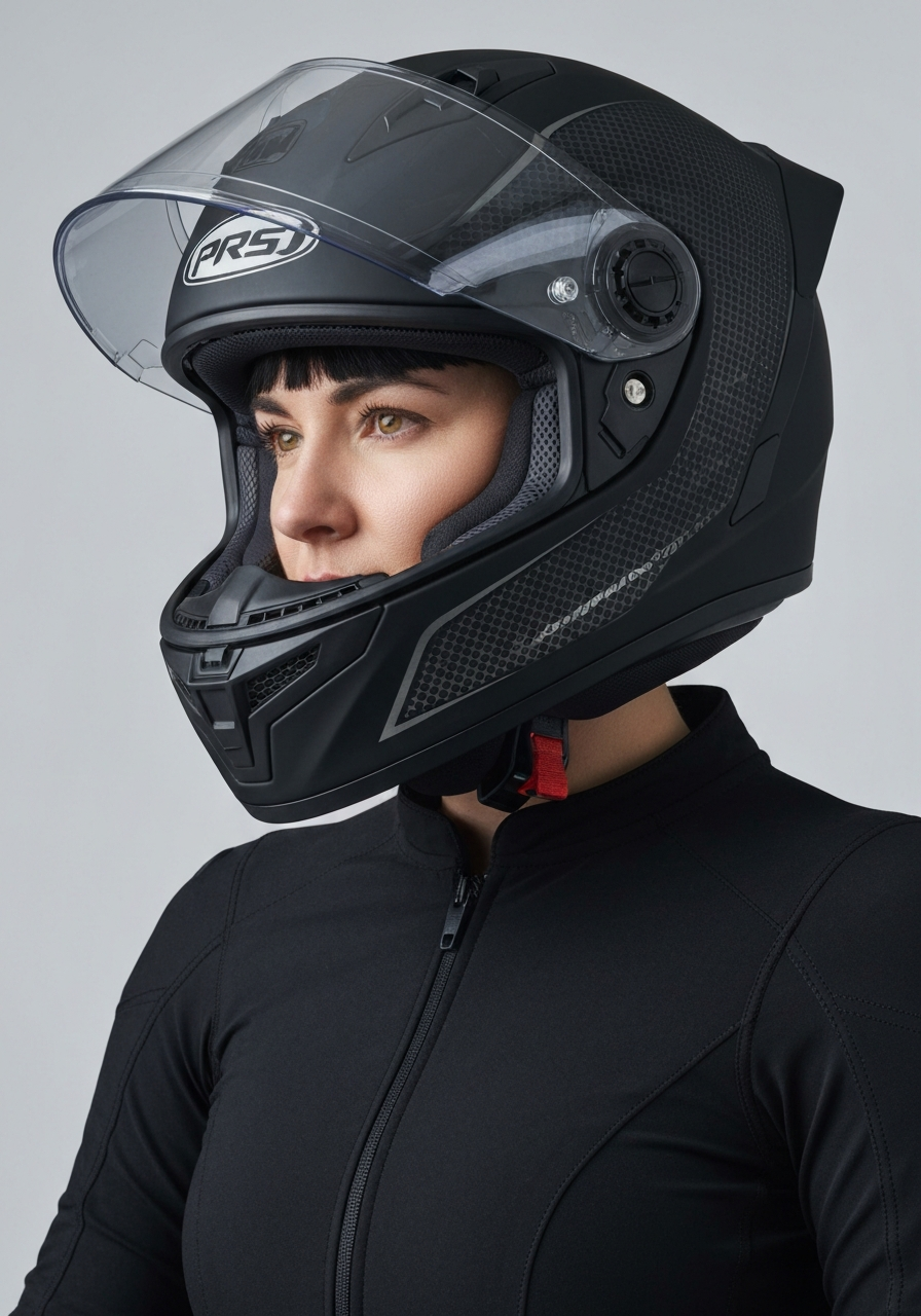 Woman rider helmet fit