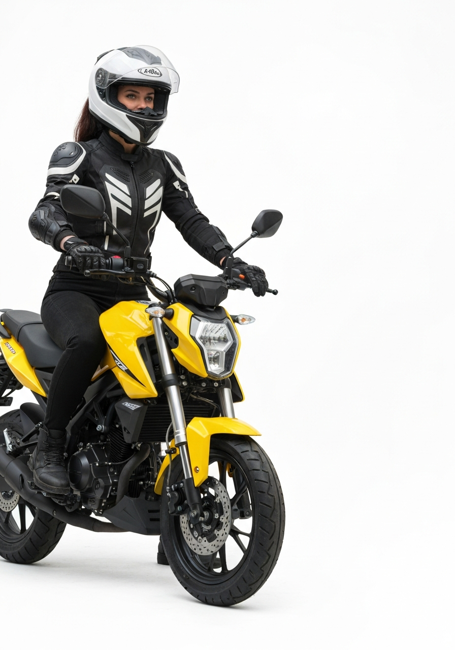 Woman on motorcycle