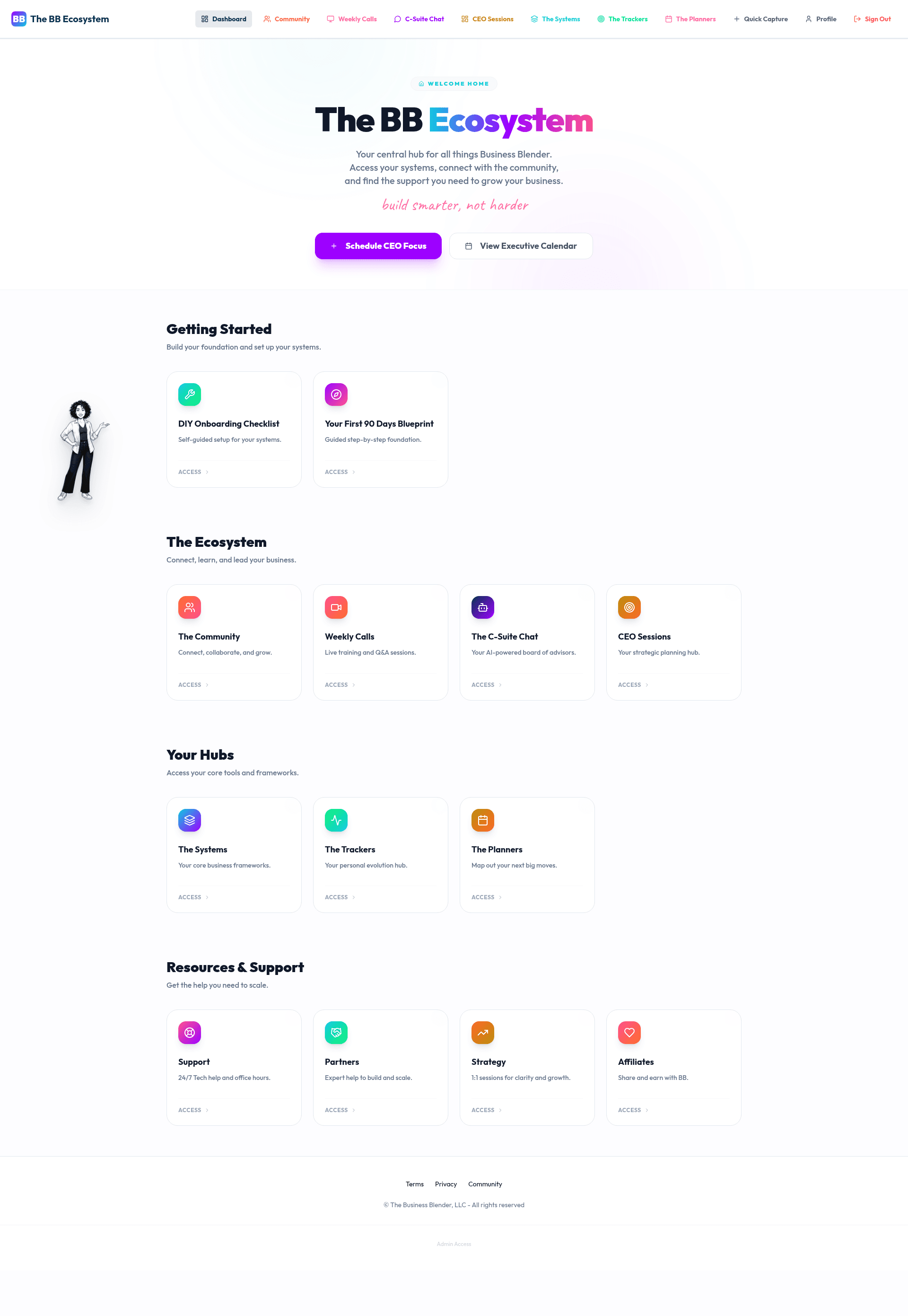 Your Dashboard - inside the Business Blender Ecosystem