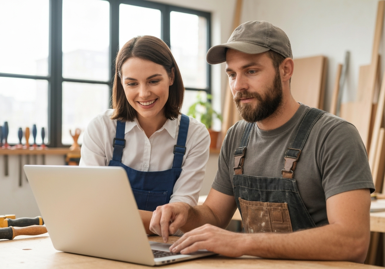 Expert helping a local business owner