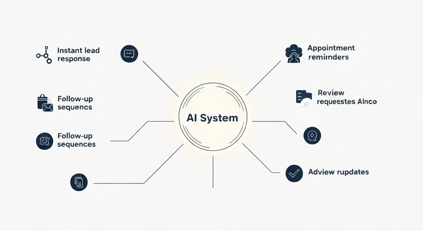 AI automation for local businesses - automated lead response, follow-up, reminders, reviews and admin
