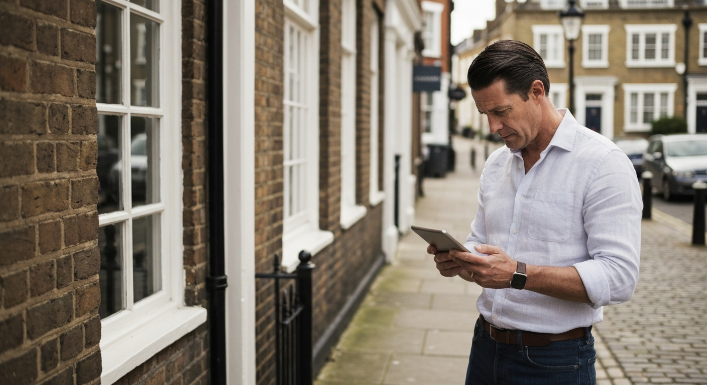 London business owner reviewing details