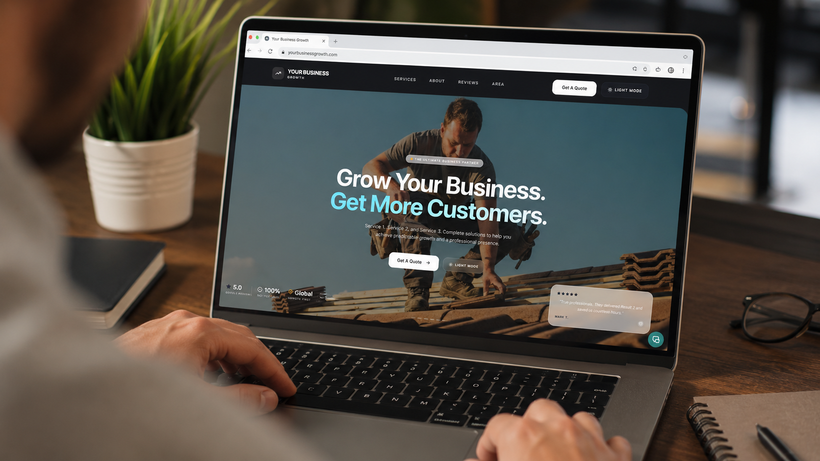 Modern Costa Blanca business website built by Chrisp Design shown on laptop and mobile