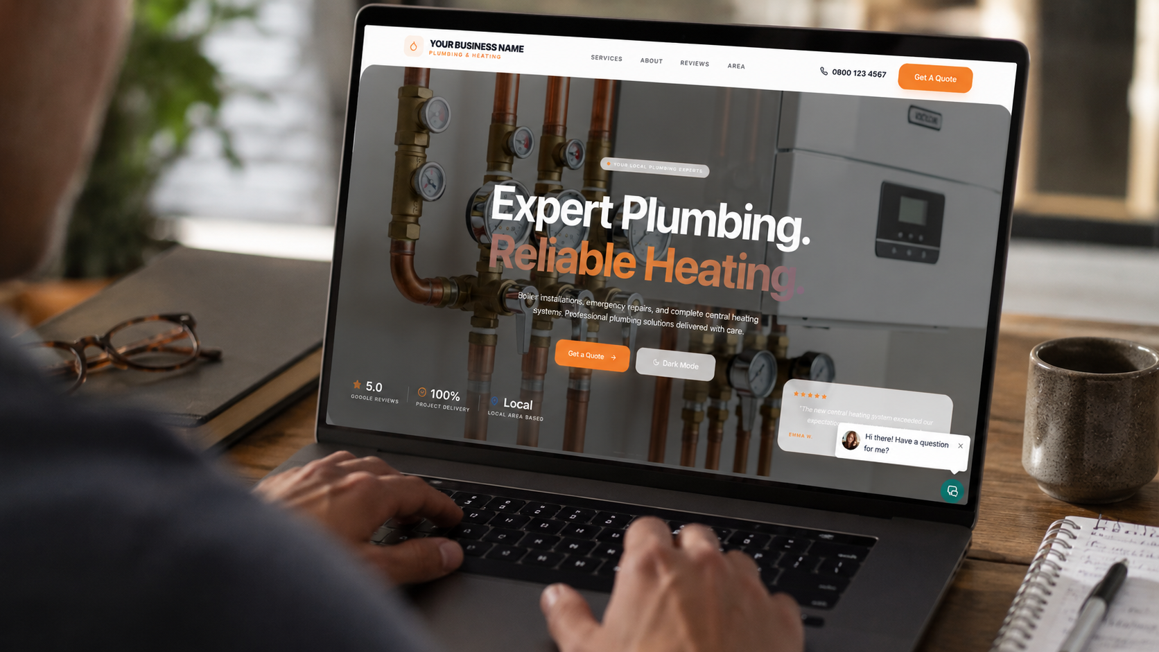 Modern Costa Blanca business website built by Chrisp Design shown on laptop and mobile