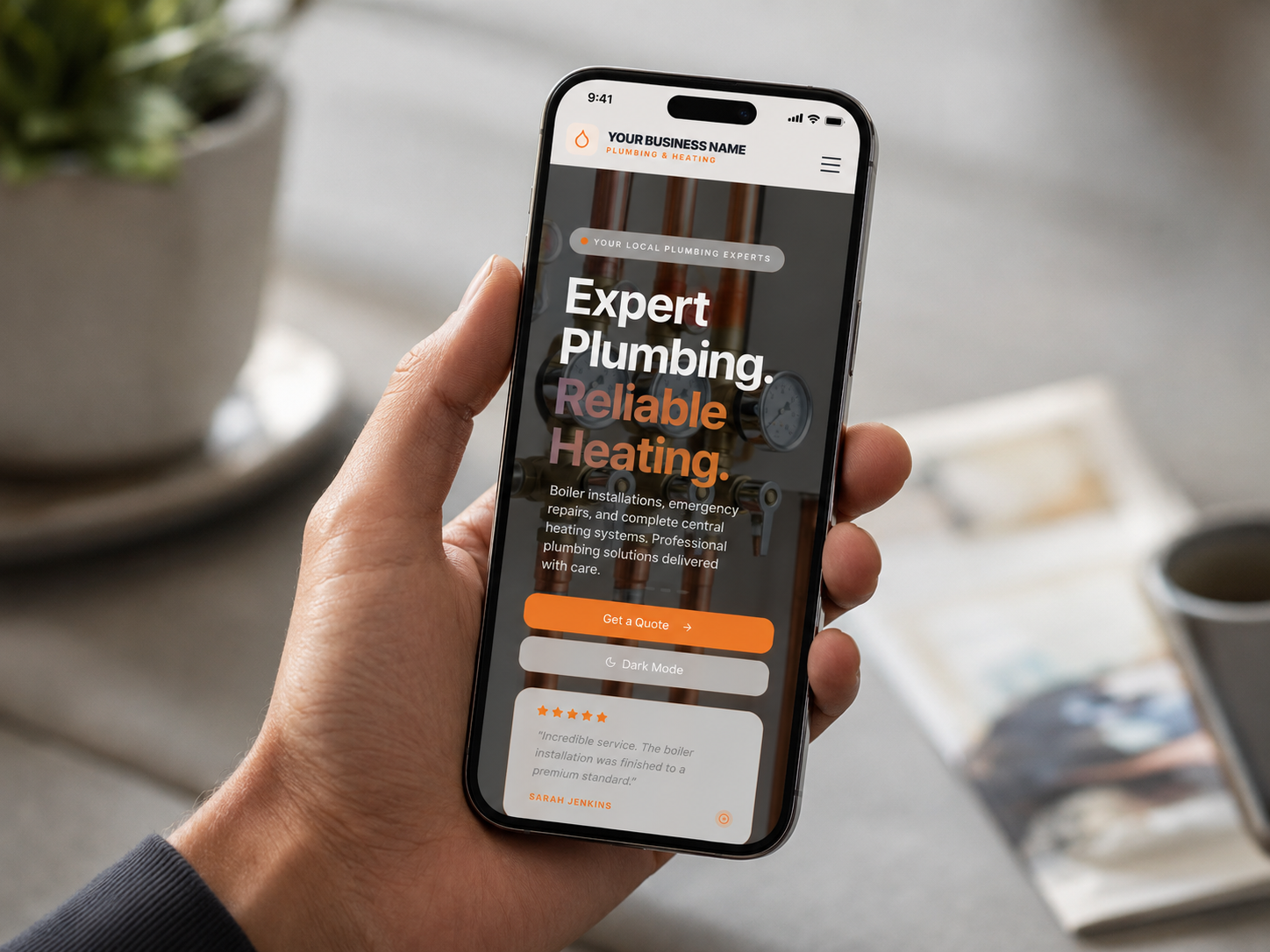 Modern Costa Blanca business website built by Chrisp Design shown on laptop and mobile