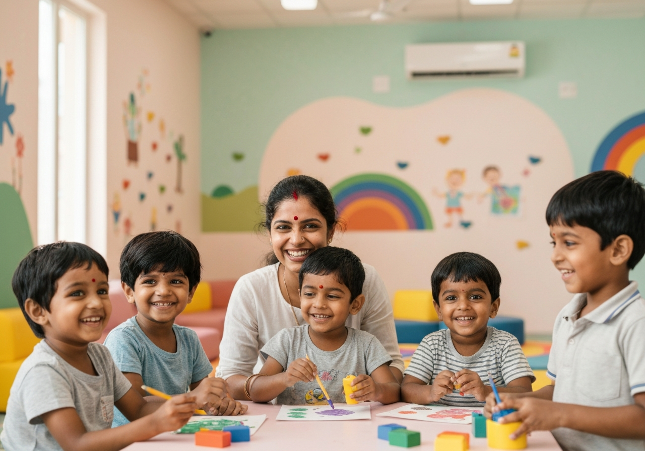 Children playing and learning at Giggling Tiny Tots