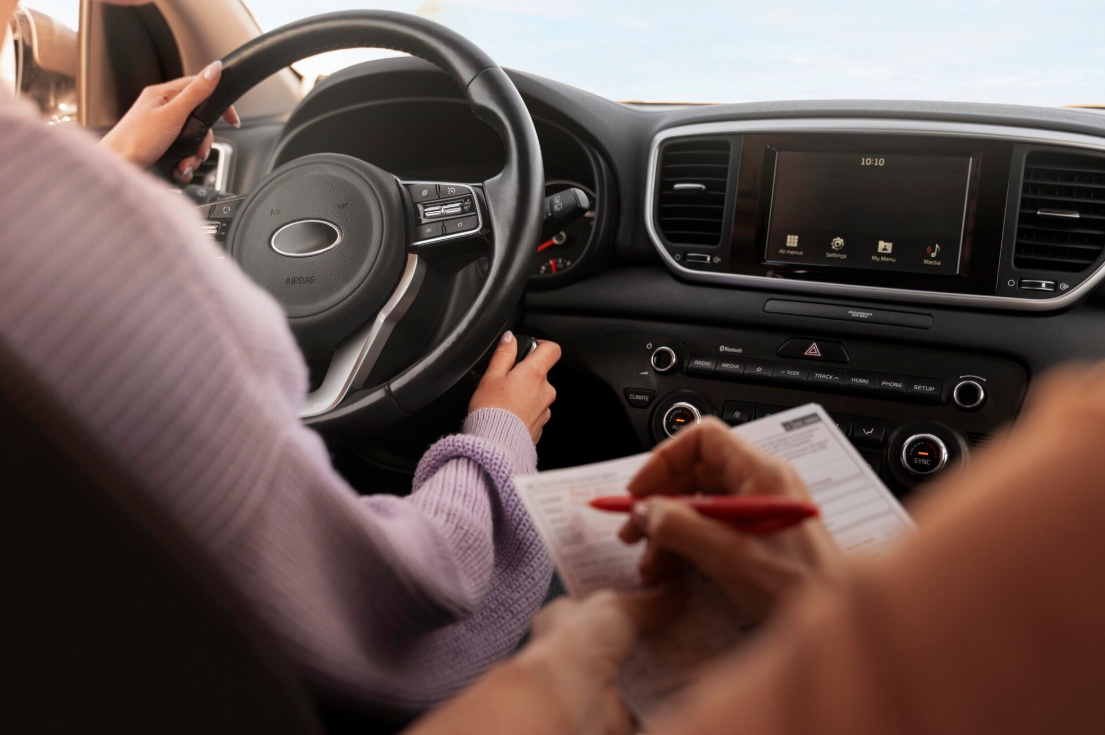 Driving lesson in progress in Lancaster