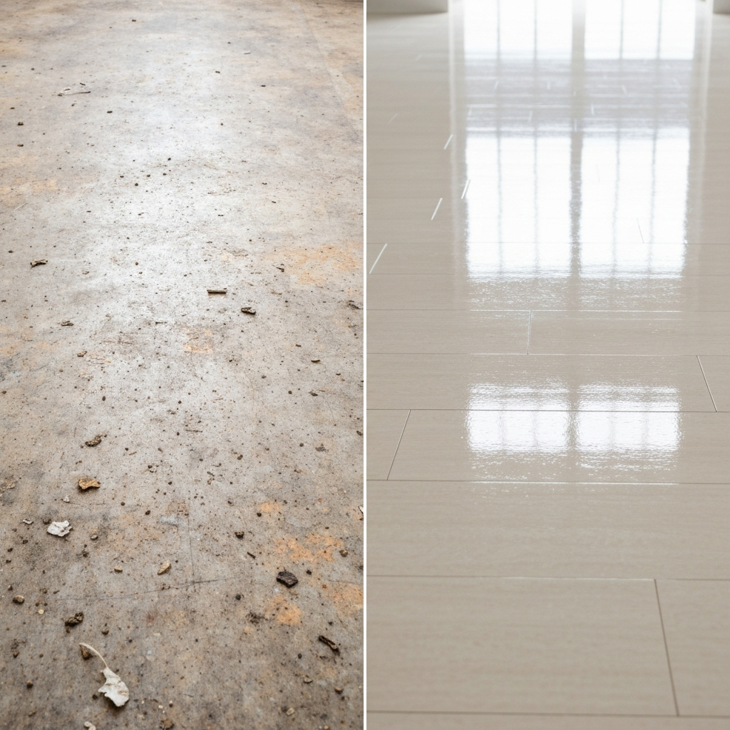 Hard Floor Cleaning Before and After