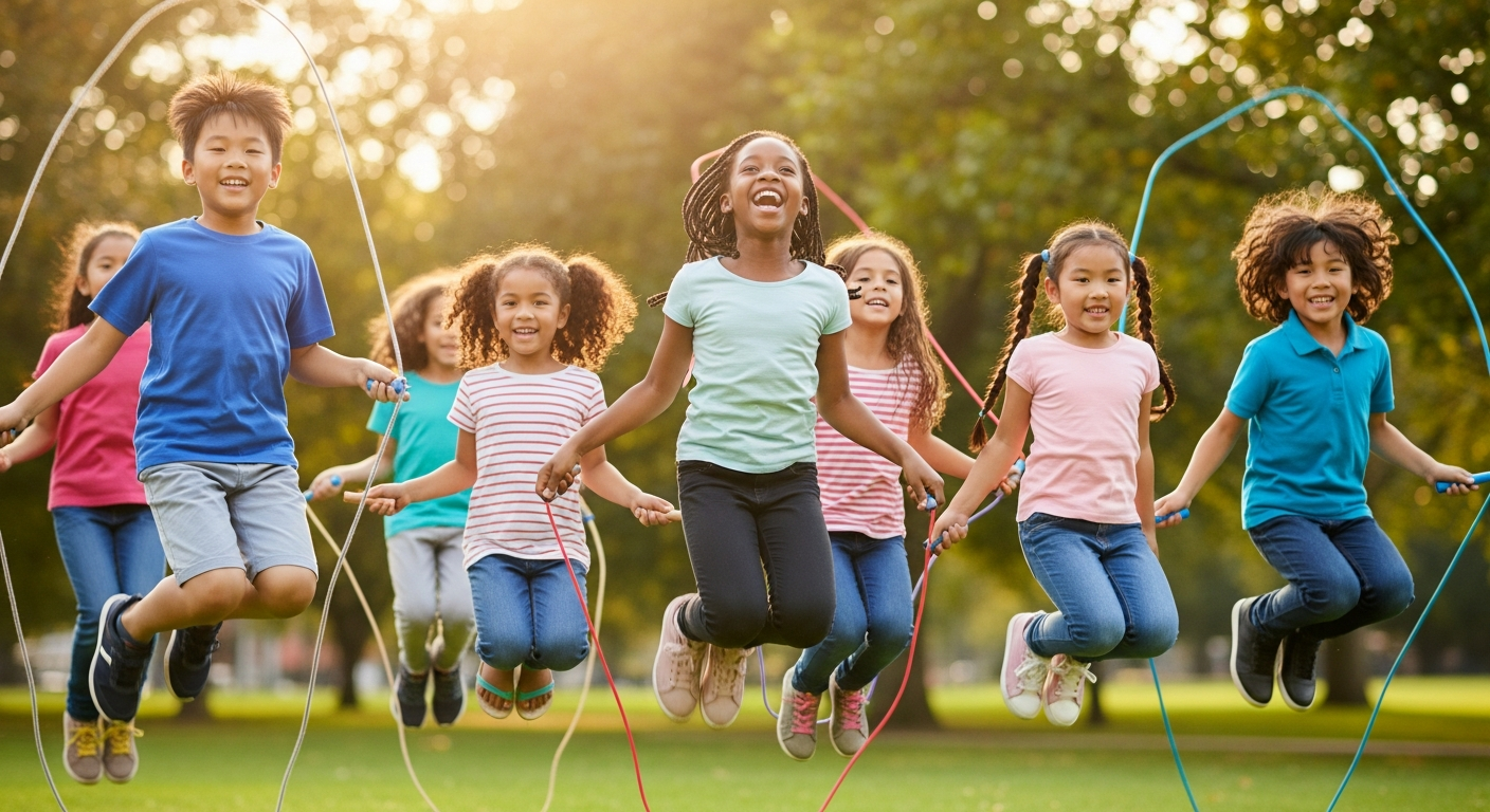 Diverse group of happy children smiling