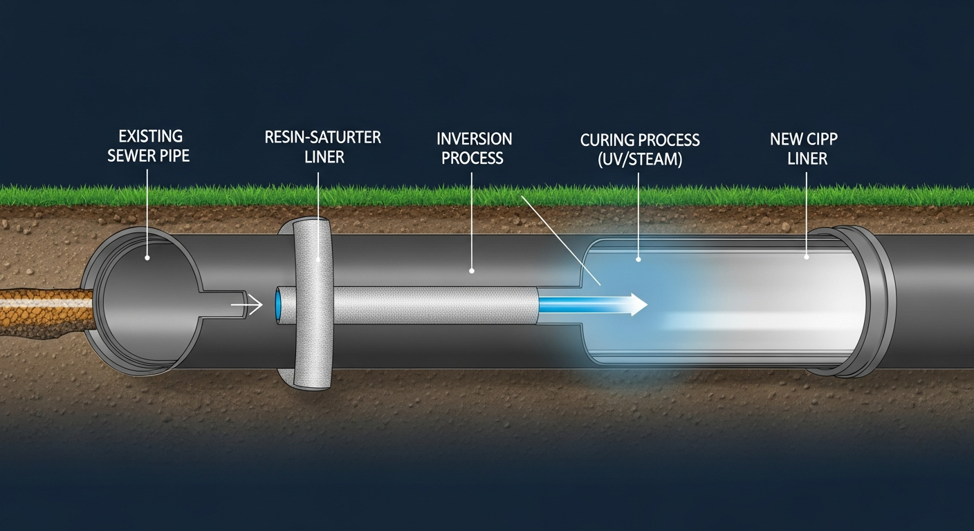 Trenchless Sewer Lining Diagram