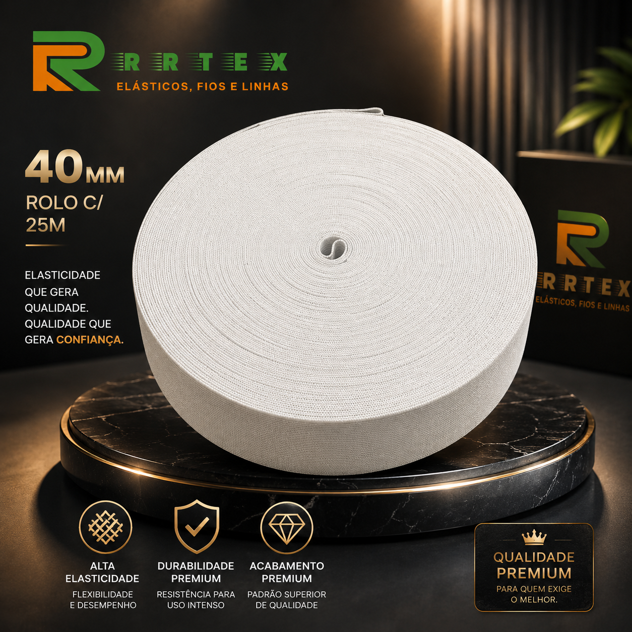 Elástico de Embutir 40mm PREMIUM RRTEX