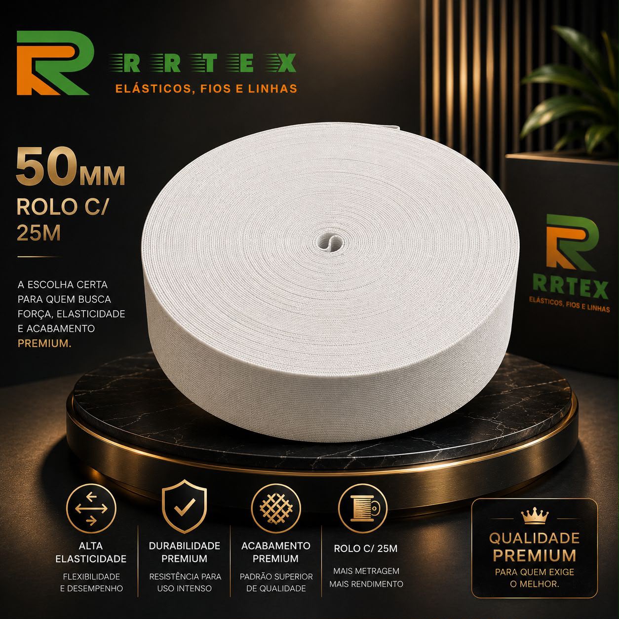 Elástico de Embutir 50mm PREMIUM RRTEX