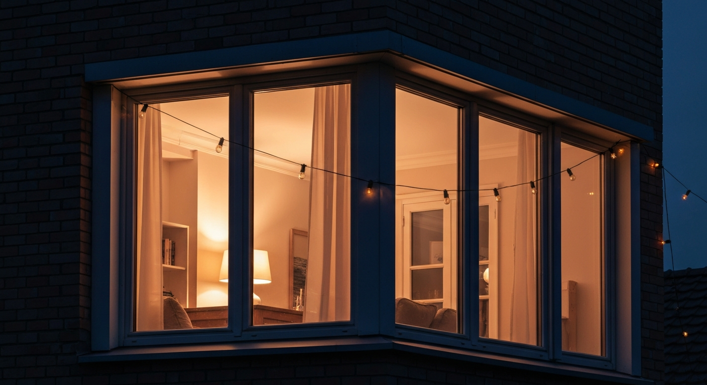 Einladendes Fenster am Abend