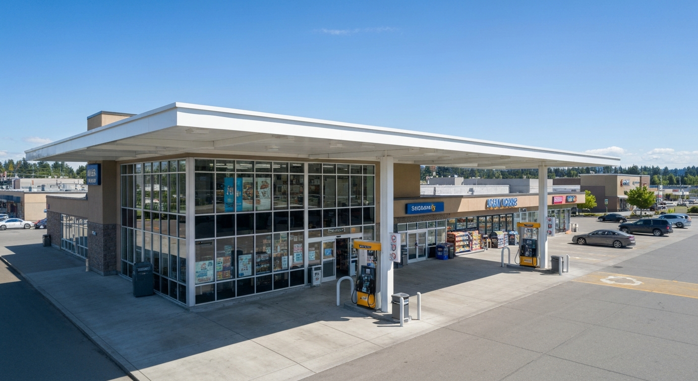 Modern Gas Station in British Columbia