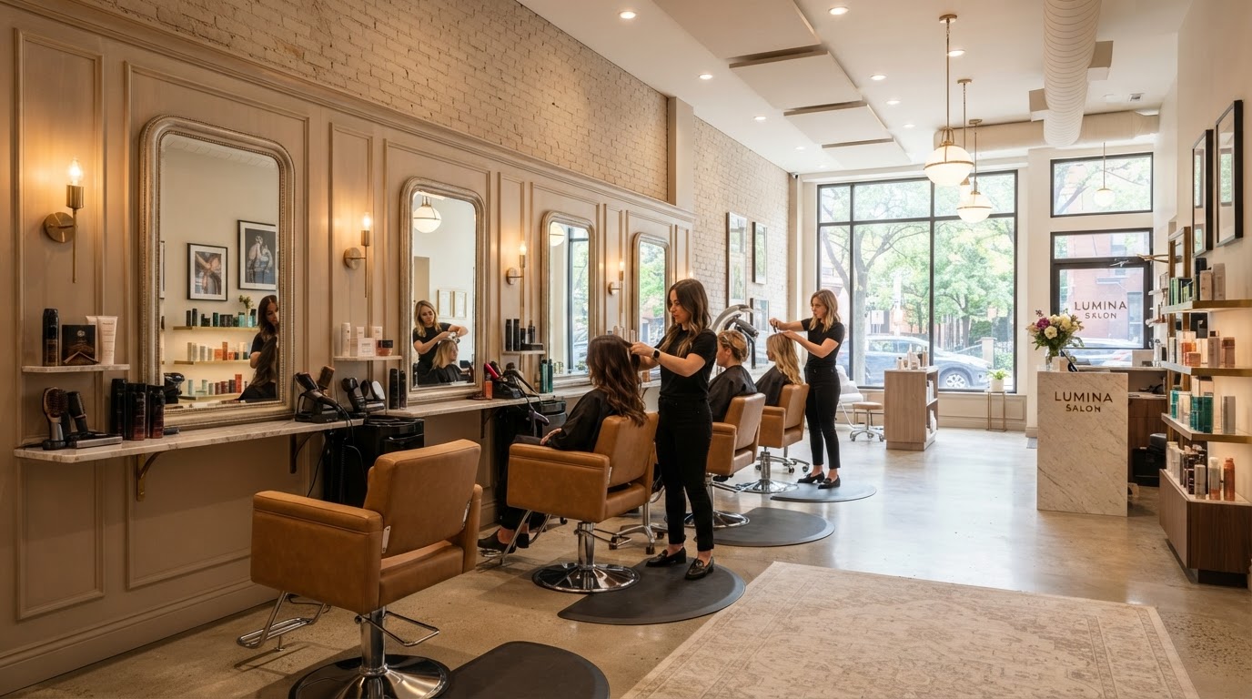 Modern hair salon interior