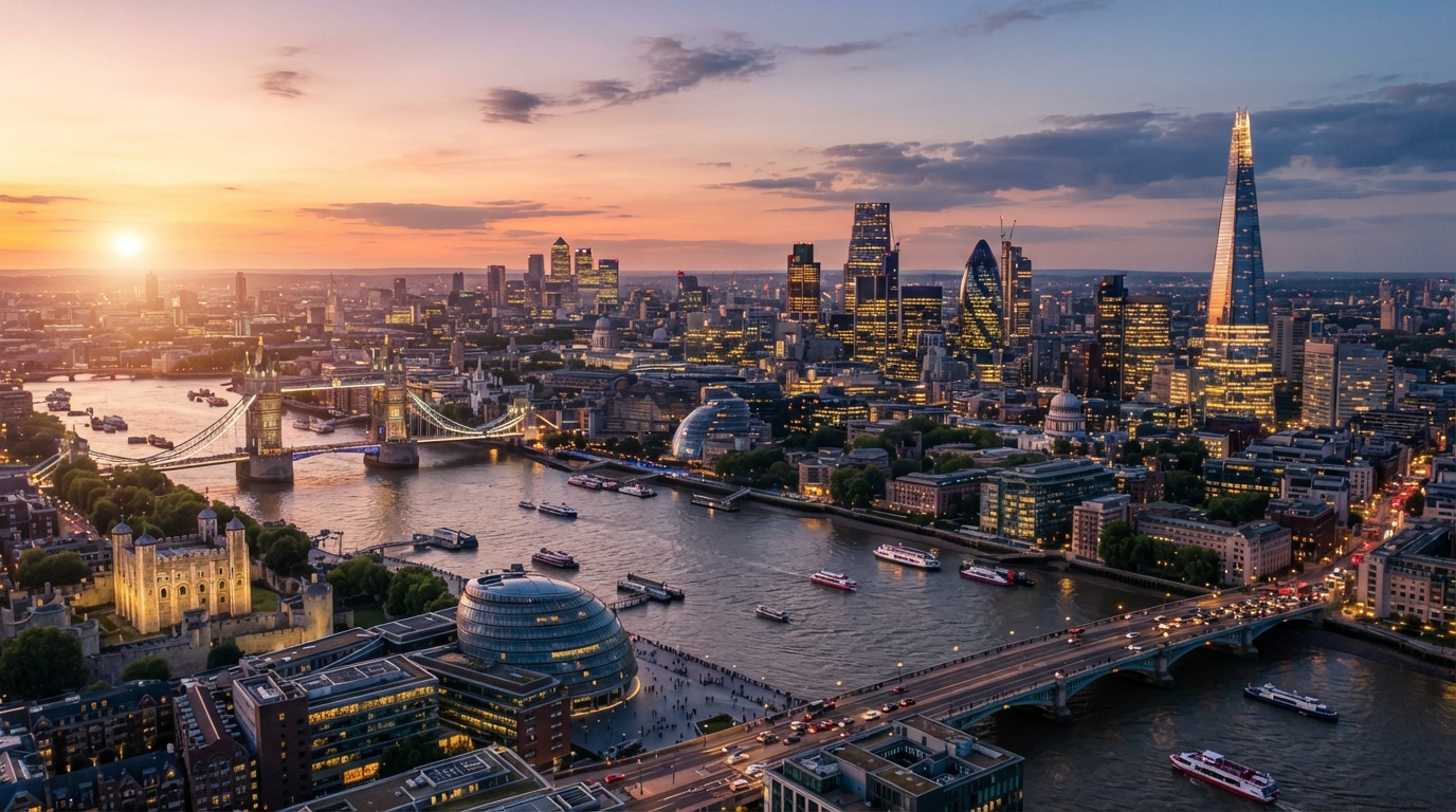 Web design for London businesses - London skyline at dusk