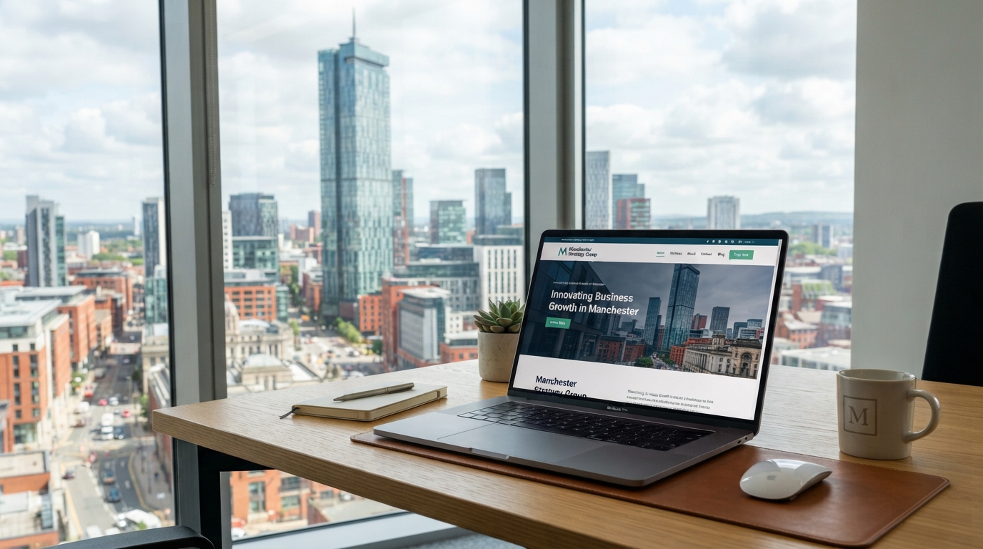 Manchester skyline showing the Beetham Tower and Deansgate, representing web design services for Greater Manchester businesses