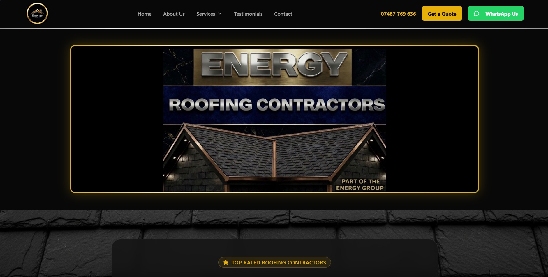 Energy Roofing — Professional local business website for top-rated roofing contractors. Energy Roofing