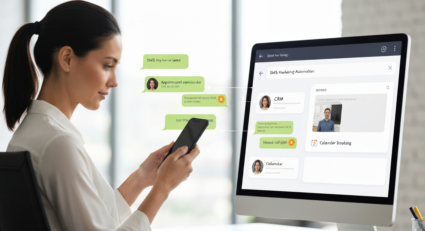 SMS marketing automation for service businesses with CRM follow-up and appointment reminders