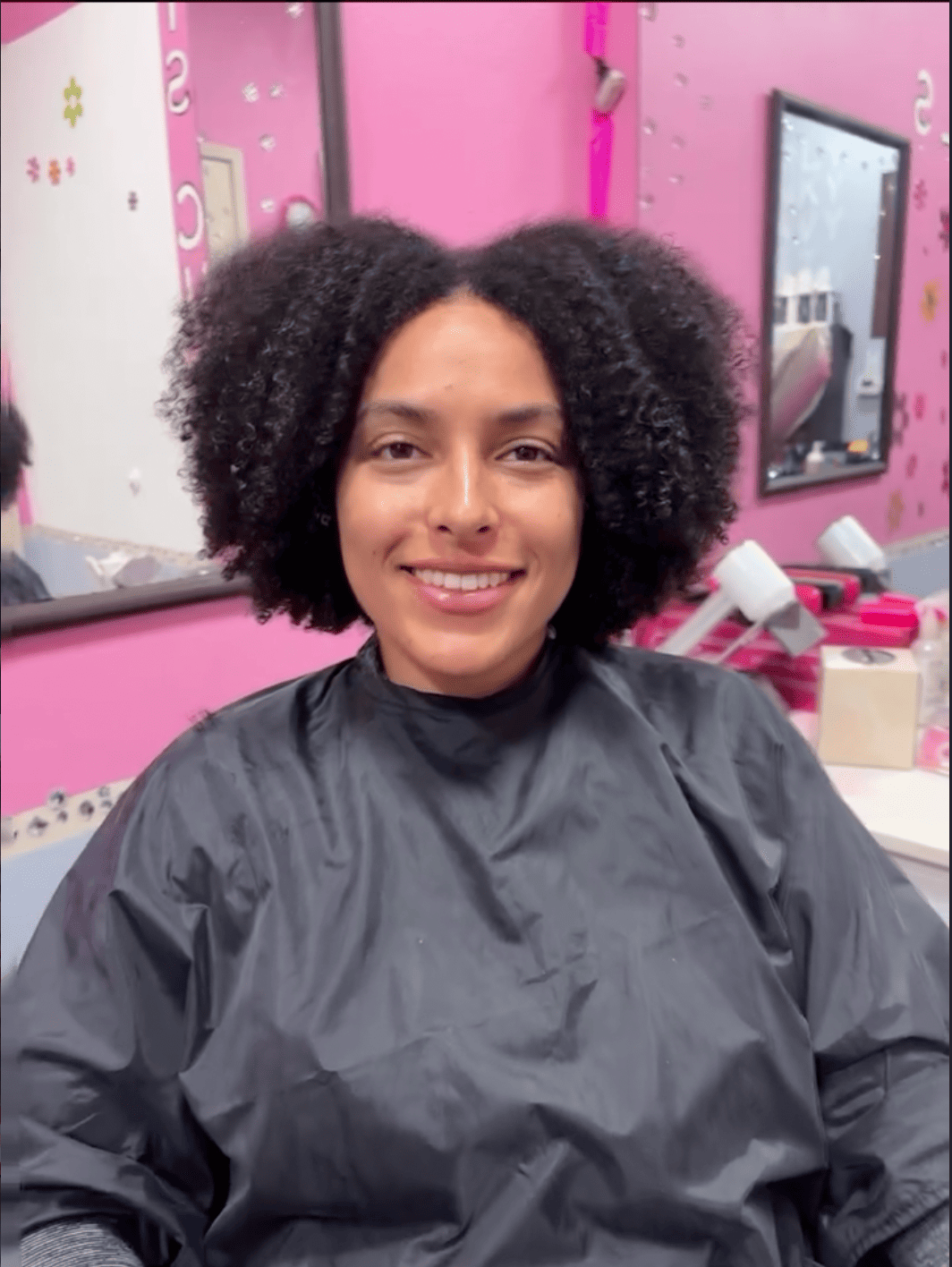 Curly hair transformation 3