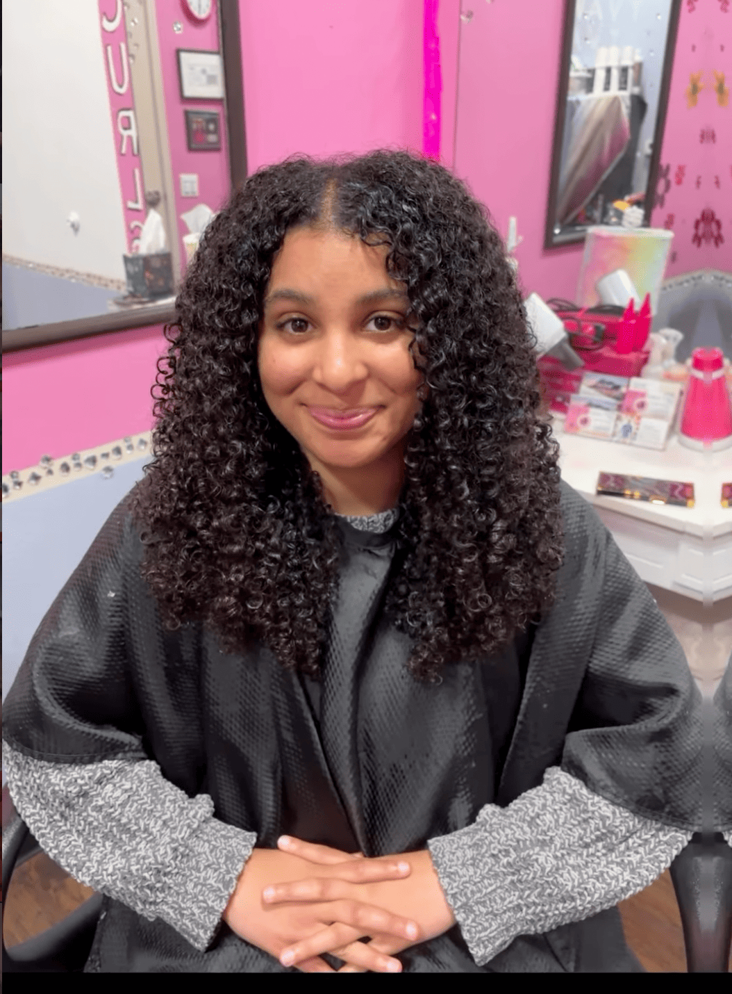 Curly hair transformation 5
