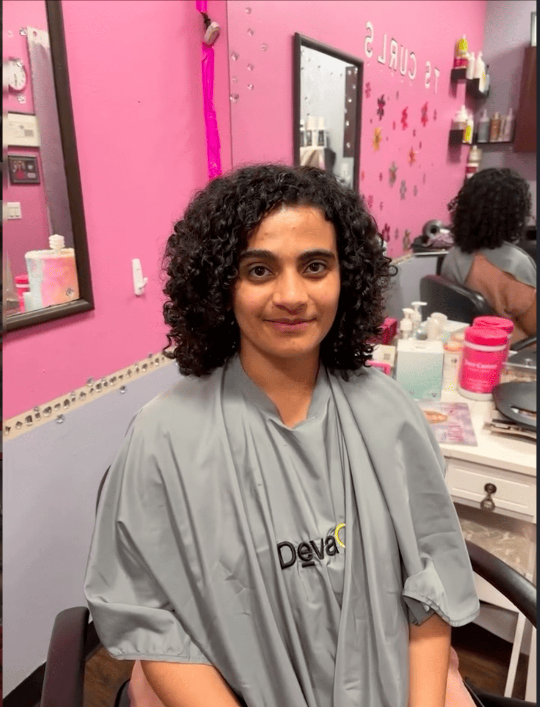 Curly hair transformation 4