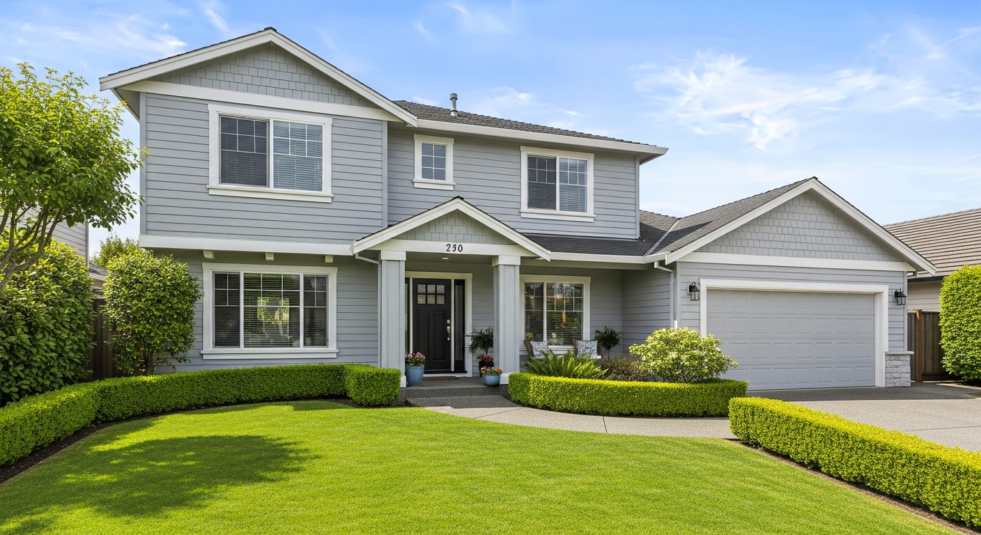 Seller guides page background featuring a well-maintained home exterior