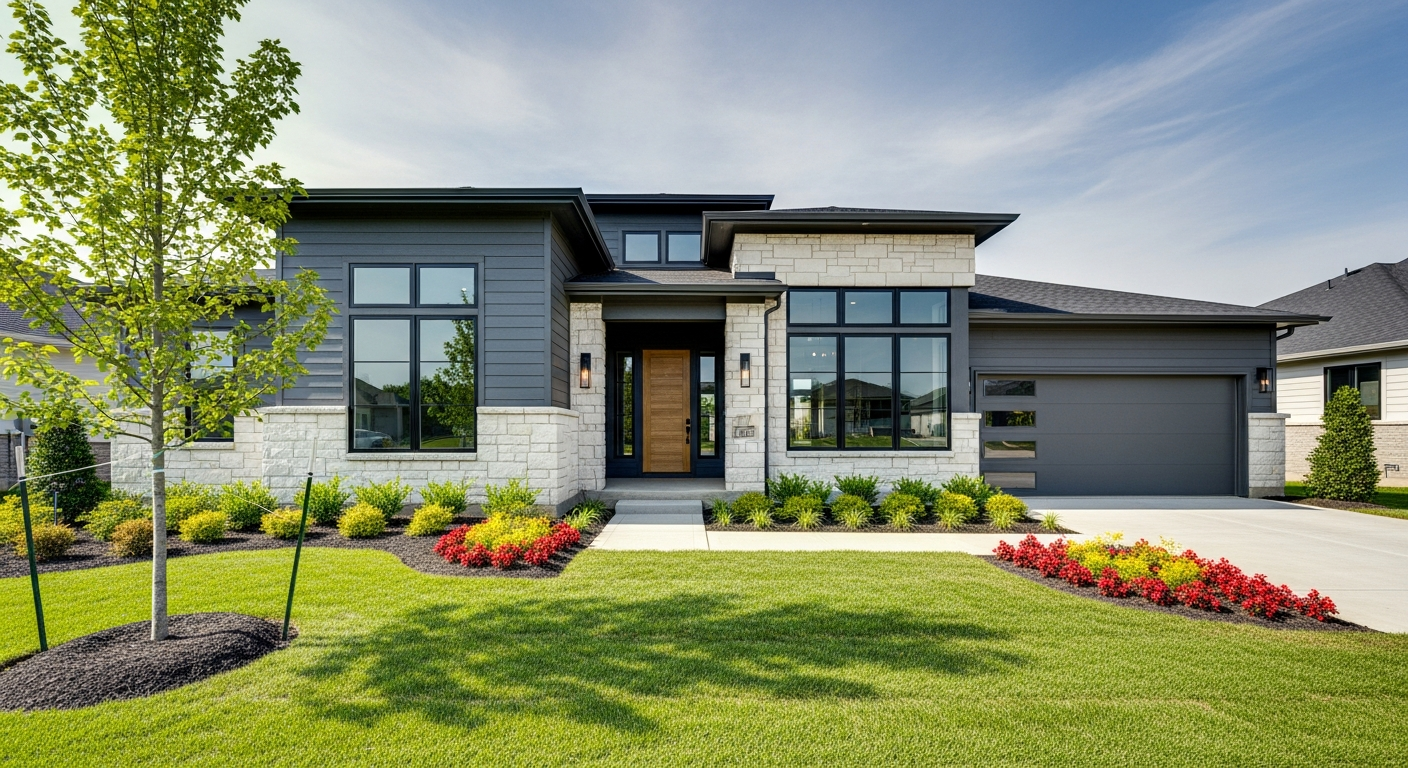 New construction home exterior